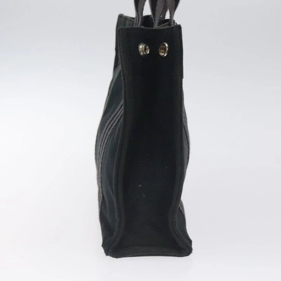 HERMES Fourre Tout PM Hand Bag Canvas Black Gray Silver Auth ti3266 - Picture 5 of 14